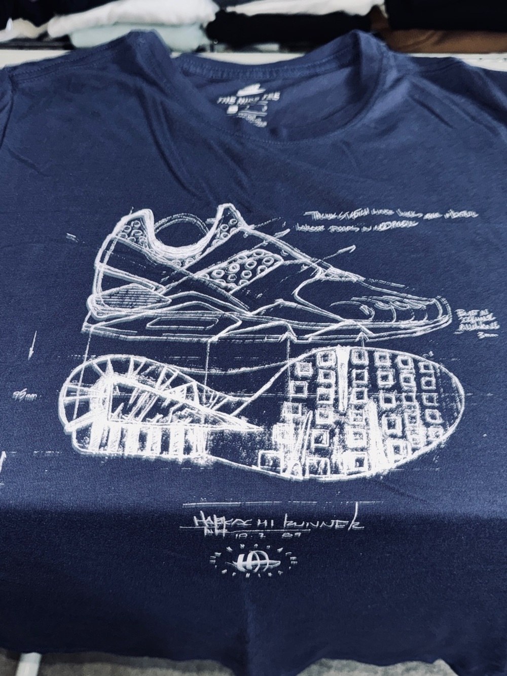 Nike Blue Crewneck Tee with White Logo